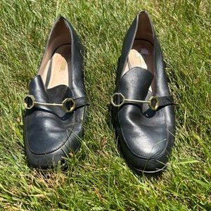 Black Louise et Cie Loafers With Gold Buckle